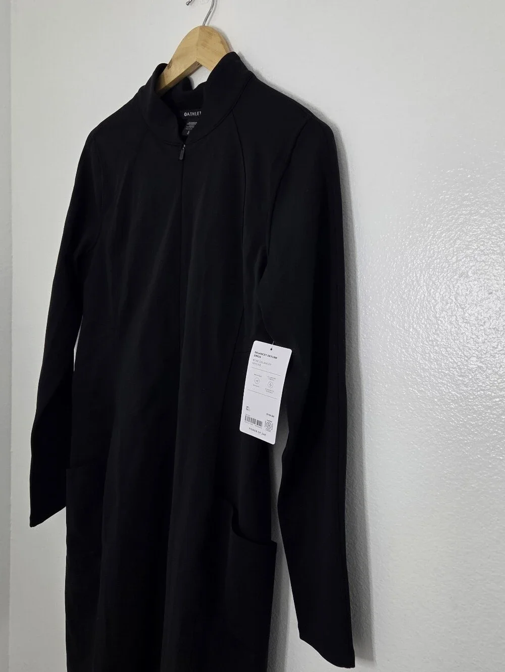 Athleta Delancey Skyline Mocked Neck Long-Sleeve Black Dress